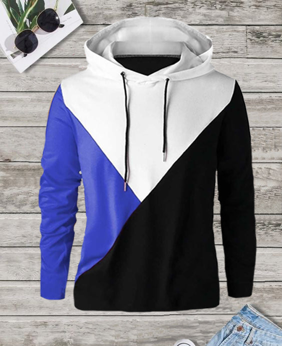 Casual Cotton Color Block Hoodies