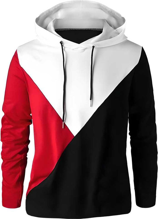 Cotton Blend Color Block Full Sleeves Hoodie